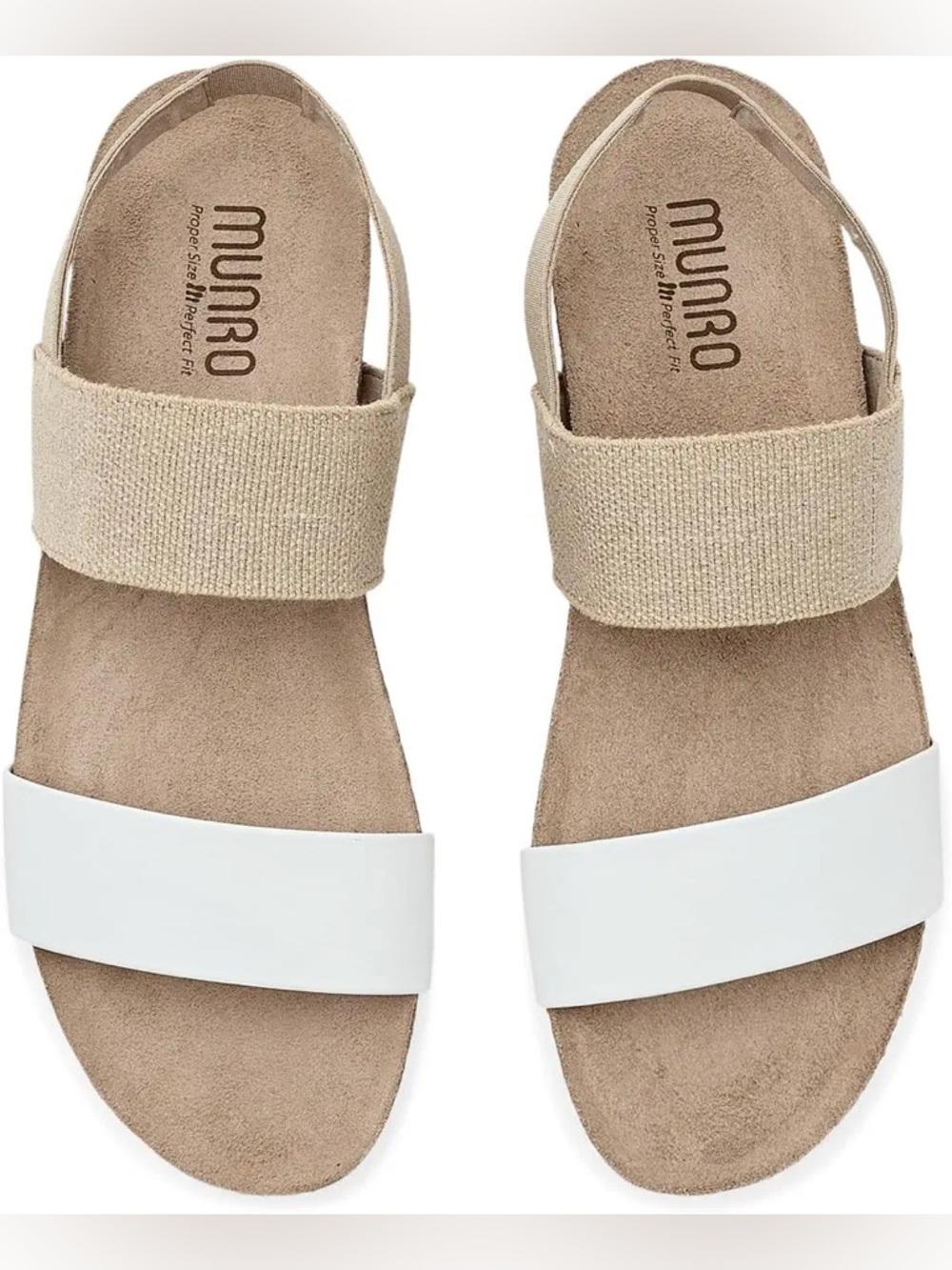 Munro pisces white tan sandals new sz 11m